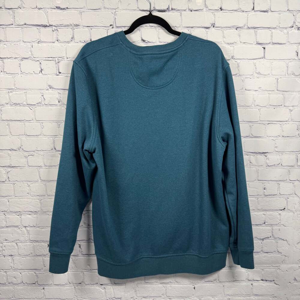 IZOD Advantage Performance Men's Crewneck Fleece Sweatshirt Teal Blue XL - Picture 3 of 6